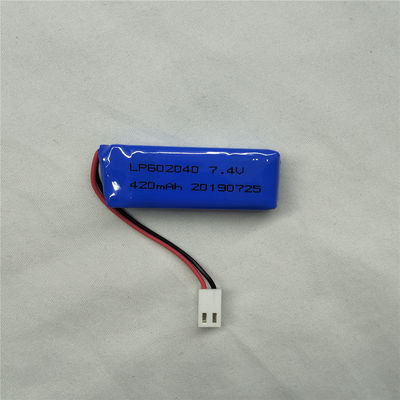Αγορά LP602040 7,4V 420mAh μπαταρία πολυμερούς λιθίου με χαρακτηριστικά ασφαλείας Προστασία από την έκρηξη -20°C έως 45°C online manufacture
