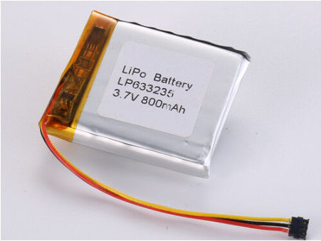 Αγορά LP633235 3.7V 800MAH Li-polymer Battery CE Certified for -20°C To 60°C Industrial Applications online manufacture