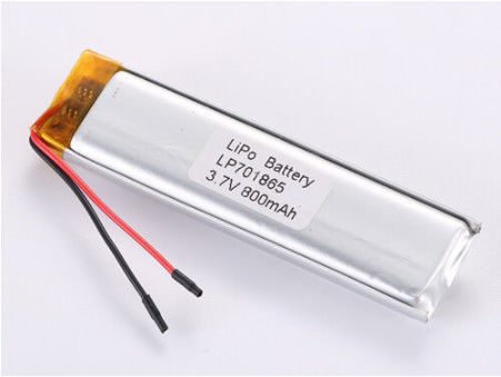 Αγορά JST Connector LP701865 3.7V 800MHA ROHS Certified Lithium Polymer Battery For High Performance And Efficiency online manufacture
