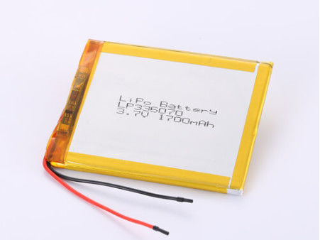 Αγορά LP336070 3.7V 1700MAH κατασκευαστές μπαταριών ιόντων λιθίου Χημική σύνθεση μπαταρία πολυμερούς λιθίου με προστασία από υπερφόρτιση και υψηλή ταχύτητα εκφόρτισης online manufacture