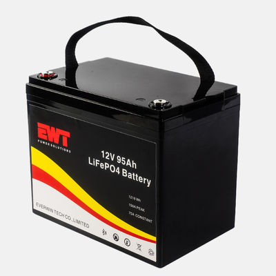 EV RV Αποθήκευση αυτοκινήτων Ανανεώσιμη 12V Lithium ion LFP LiFePO4 μπαταρία 12.8V 95Ah Lithium Iron Phosphate μπαταρία