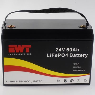 EWT LiFepo4 μπαταρία 24V 60AH με μεγάλη χωρητικότητα οθόνης LCD παρακολούθησης