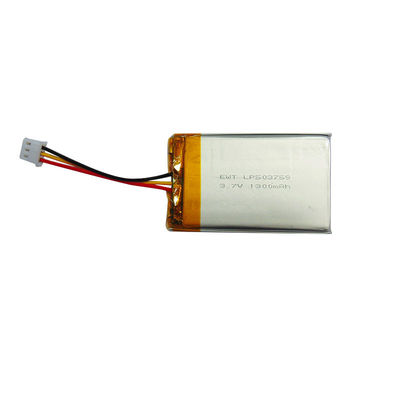Ασημένια μπαταρία πολυμερούς λιθίου LP503759 3.7V 1300MAH με προστασία από υπερφόρτιση Ασημένιο σχήμα και χρώμα