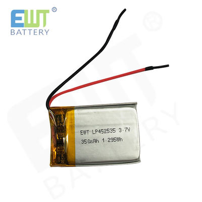 LP452535 3.7V 350mAh μπαταρία πολυμερούς λιθίου με μέγιστο ρεύμα φόρτισης 1C