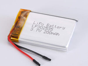 LP302535 3,7V 200MAH High Rate Type LiPo Pack με 3,7V τάση θερμοκρασία εκφόρτισης -20°C έως 60°C