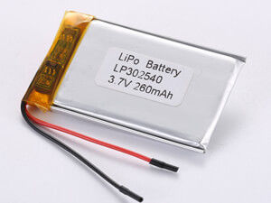 LP302540 3.7V 260MAH Λιθιοπολυμερή μπαταρία υψηλής ταχύτητας Περιβαλλοντική επίδραση Περιέχει τοξικά υλικά 12 μήνες εγγύηση