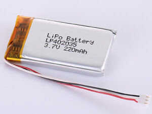 LP402035 3.7V 220MAH 1S1P Πολυμερές επαναφορτιζόμενο κύτταρο ιόντων λιθίου υψηλής ταχύτητας για μακροχρόνια απόδοση και σωστή διάθεση