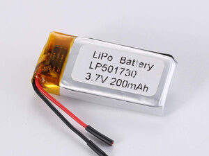 LP501730 200MAH Λιθιοπολυμερή επαναφορτιζόμενη μπαταρία υψηλής ενεργειακής πυκνότητας Μέγιστο ρεύμα εκφόρτισης 0,35A 3,7V τάση