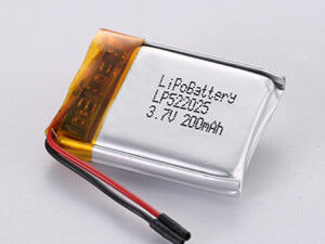 LP522025 200MAH Λιθιοειδής πολυμερή μπαταρία υψηλής χωρητικότητας -10C -65C με PCM για βαριές και απαιτητικές εφαρμογές