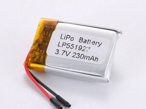 Βιομηχανική και εμπορική 3.7V 230MAH 500 κύκλους Λιθιοπολυμερή επαναφορτιζόμενη μπαταρία με προστασία από βραχυκύκλωμα LP551927