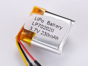 LP702020 3.7V 230MAH μπαταρία πολυμερούς λιθίου με τύπο αποθήκευσης Pcm -10C -65C