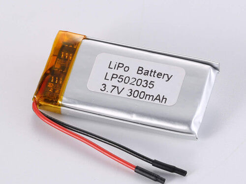 500-1000 κύκλοι LP502035 3.7V 300MAH Πολυμερές επαναφορτιζόμενο κύτταρο ιόντων λιθίου για βέλτιστη απόδοση -20 έως 60 βαθμούς Κελσίου