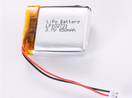 Υποστήριξη OEM/ODM 3.7V 850MAH JST Συνδετήρας Λυθίου Πολυμερή μπαταρία LP102731 -20°C έως 60°C Για υψηλή απόδοση