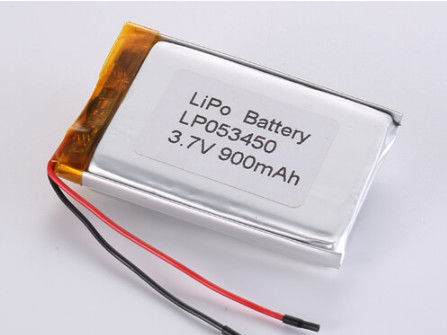 LP053450 3.7V 900MAH κατασκευαστές μπαταριών ιόντων λιθίου Χημική σύνθεση Πολυμερές λιθίου Μεγάλης χωρητικότητας LiPo Pack Θέρμανση εκφόρτισης -20°C έως 60°C