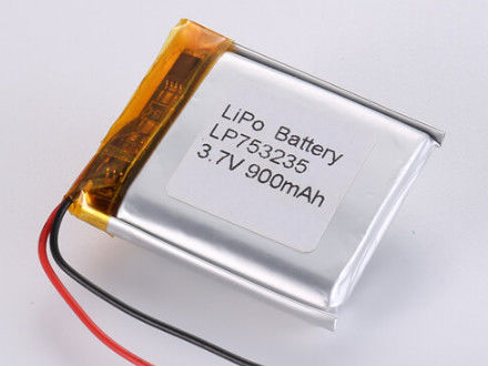LP753235 3.7V 900MAH κατασκευαστές μπαταριών ιόντων λιθίου επαναφορτιζόμενη κυψέλη πολυμερούς ιόντων λιθίου -20°C έως 60°C θερμοκρασία εκφόρτισης για τις ανάγκες σας