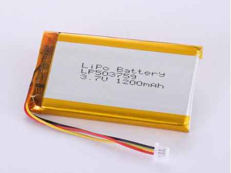 LP503759 3.7V 1200MAH Κατασκευαστές μπαταριών ιόντων λιθίου Ασημένιο για επαναφορτιζόμενες συσκευές