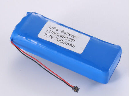 LP802468 3.7V 3000MAH μπαταρία πολυμερούς λιθίου για αποθήκευση ενέργειας Προστασία από υπερφόρτιση JST/προσαρμοσμένη