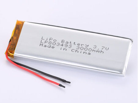 LP803493 3.7V 3000MAH κατασκευαστές μπαταριών ιόντων λιθίου JST/προσαρμοσμένος τύπος συνδέσμου για μακροχρόνια απόδοση