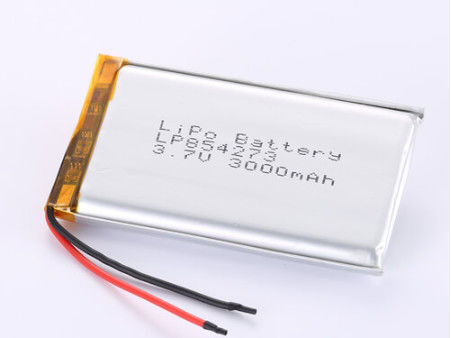 LP854273 3.7V 3000MAH Λιθιοπολυμερή μπαταρία CC/CV Μέθοδος φόρτισης Υπερφόρτιση Προστασία JST/Κανονισμένος τύπος συνδέσμου
