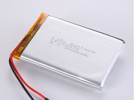 LP755070 3.7V 3000MAH Παρασκευαστές μπαταριών πολυμερούς λιθίου με μέθοδο φόρτισης CC/CV και τύπο συνδέσμου JST/προσαρμοσμένο