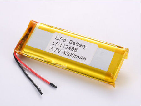 LP113488 3.7V 4200 MAH μπαταρίες ιόντων λιθίου κατασκευαστές Προσαρμοσμένος τύπος συνδέσμου Λιθιοπολυμερή επαναφορτιζόμενη μπαταρία Ιδανική για βιομηχανικές χρήσεις