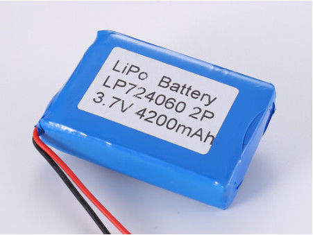 LP724060 3.7V 4200MAH μπαταρία ιόντων λιθάνθρακα για βιομηχανικές εφαρμογές με ρεύμα εκφόρτισης 1C