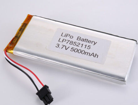 LP7852115 3.7V 5000MAH Ηλεκτρονική μπαταρία ιόντων λιθίου κατασκευαστές OEM ODM Υποστηριζόμενη υψηλής χωρητικότητας LiPo Pack με χρόνο φόρτισης 2-3 ωρών